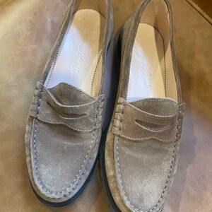 J Crew Brown  suede lug sole loafers size 7.5